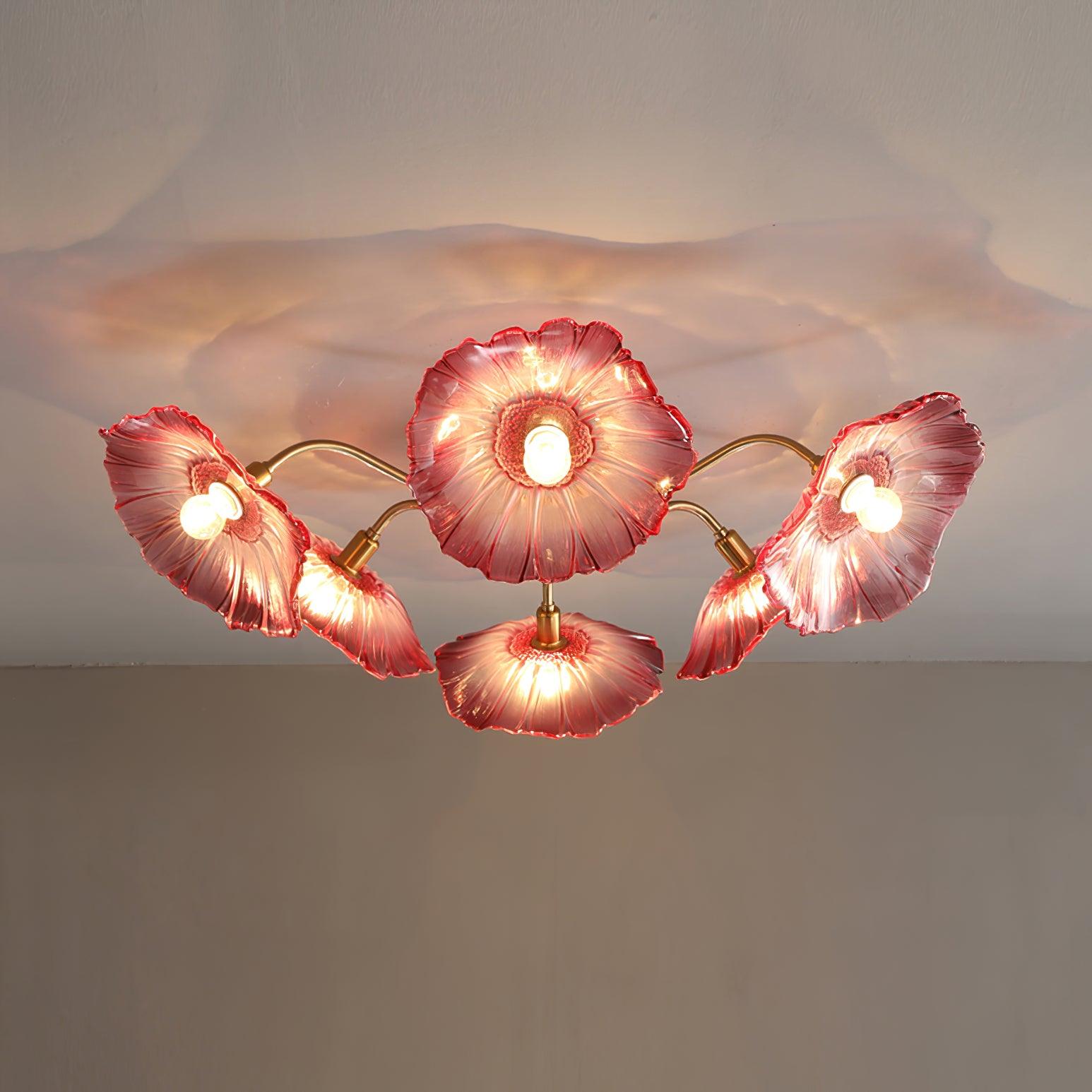 Lotus Leaf Glass Ceiling Lamp - Blowlighting