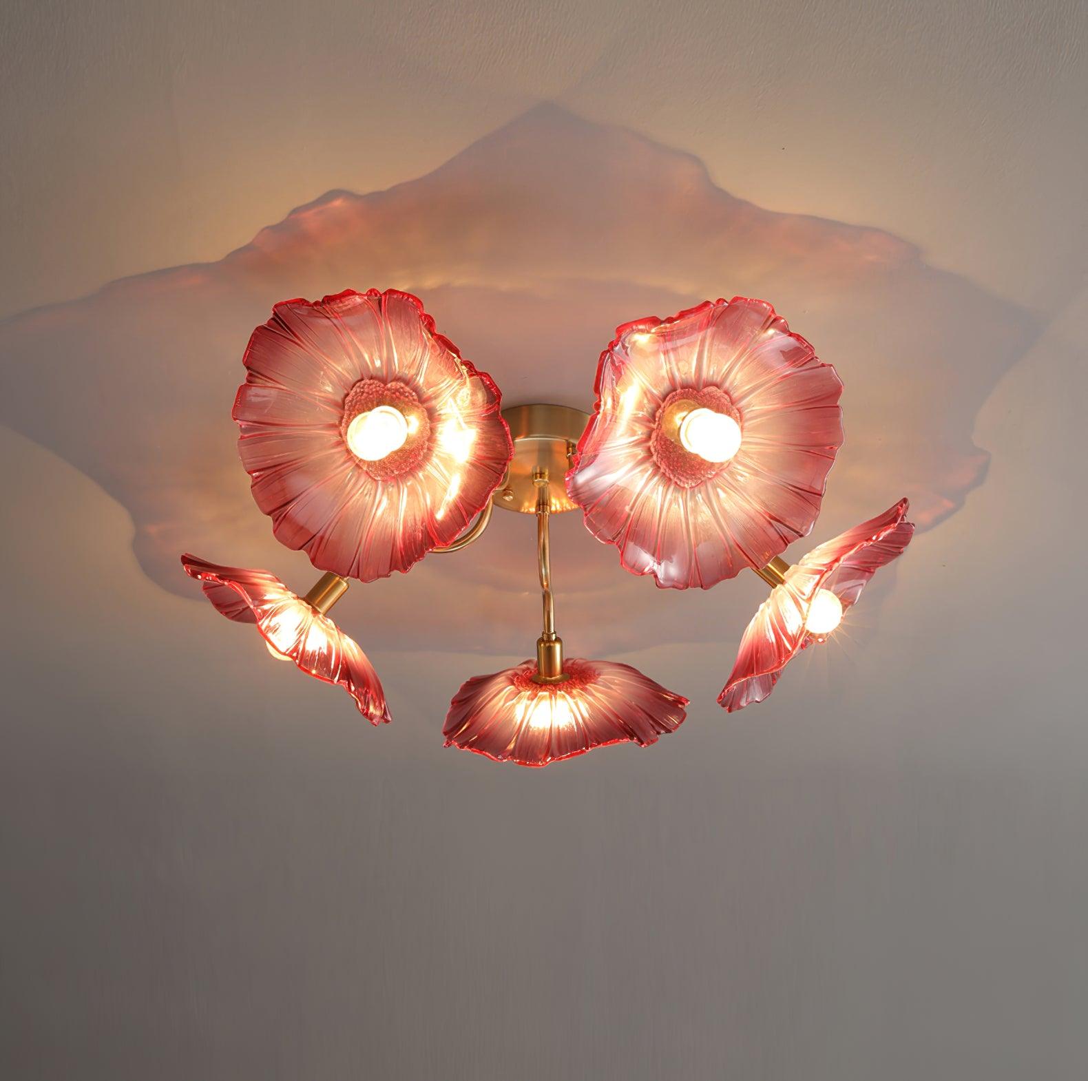 Lotus Leaf Glass Ceiling Lamp - Blowlighting