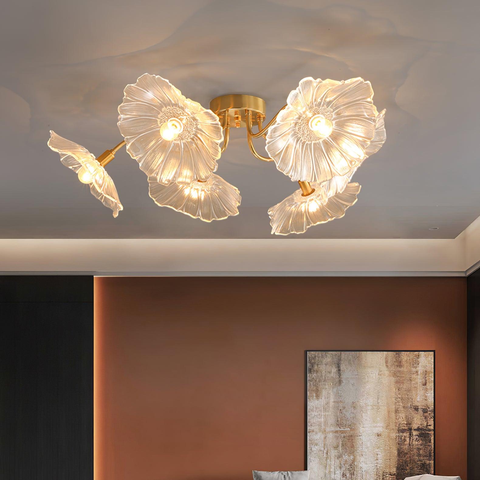 Lotus Leaf Glass Ceiling Lamp - Blowlighting