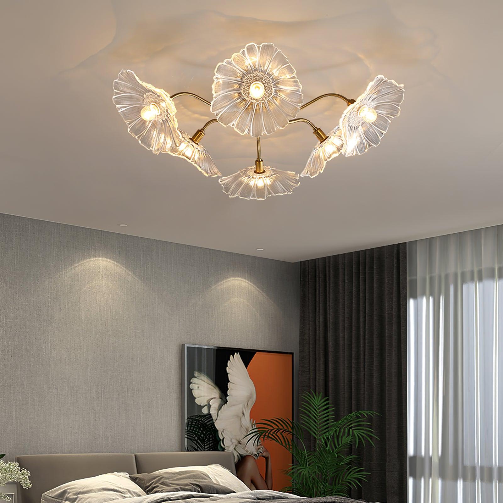 Lotus Leaf Glass Ceiling Lamp - Blowlighting