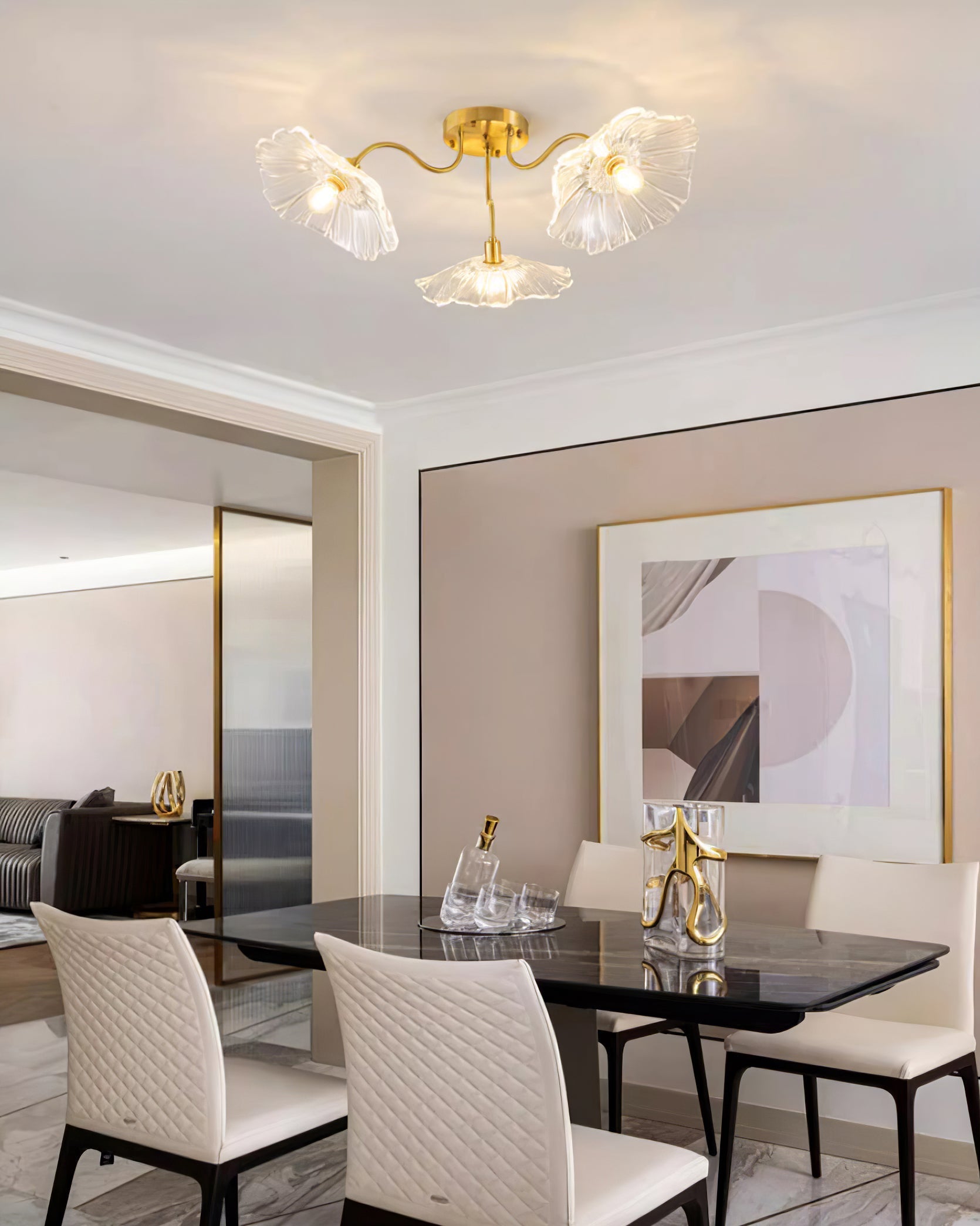 Lotus Leaf Glass Ceiling Lamp - Blowlighting