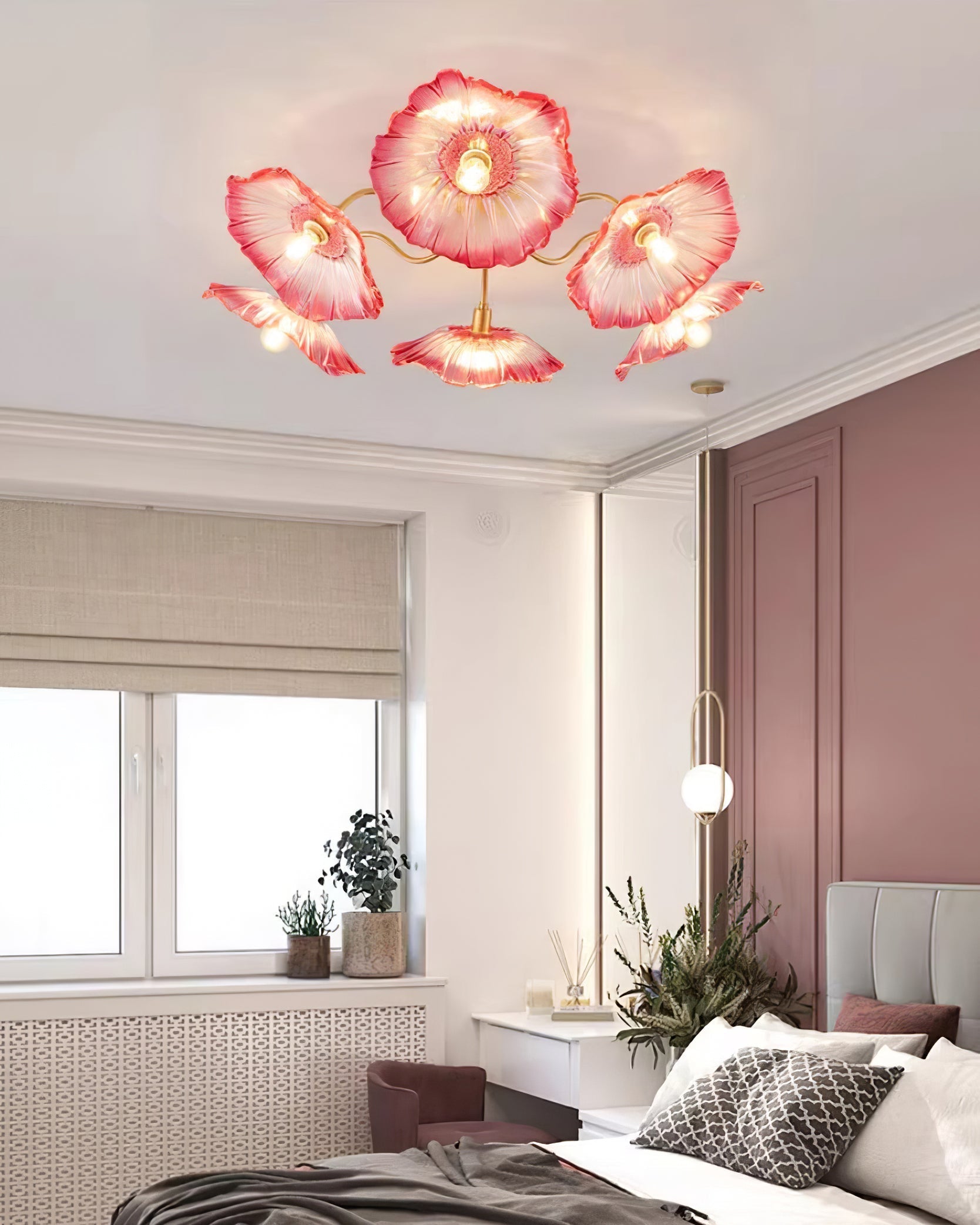 Lotus Leaf Glass Ceiling Lamp - Blowlighting