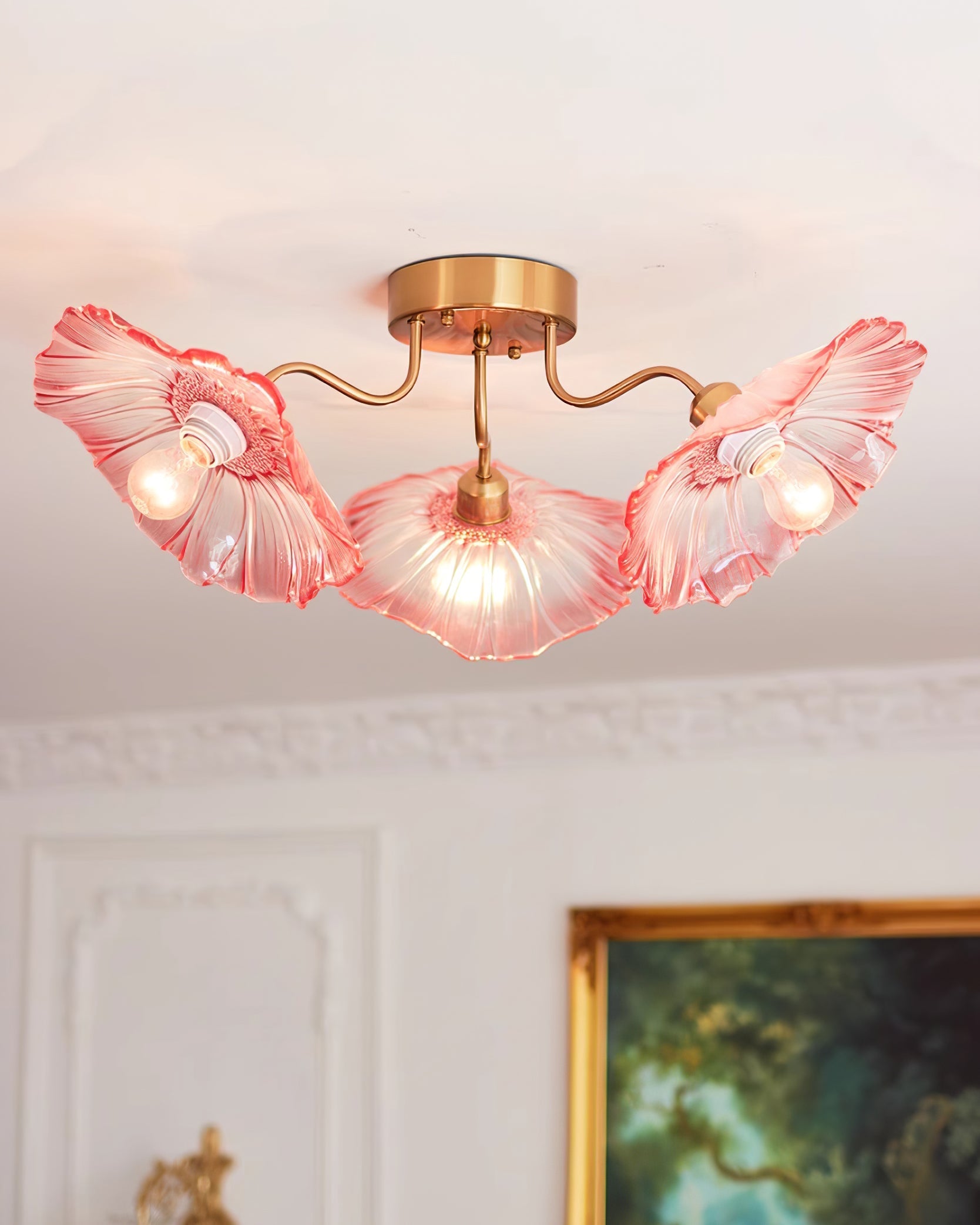 Lotus Leaf Glass Ceiling Lamp - Blowlighting