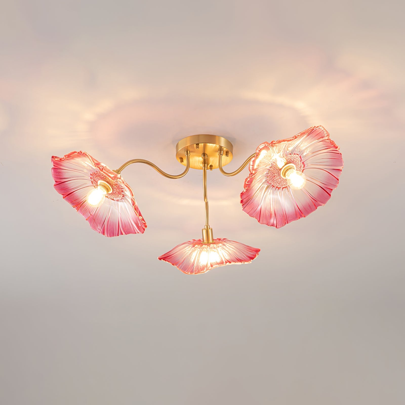 Lotus Leaf Glass Ceiling Lamp - Blowlighting