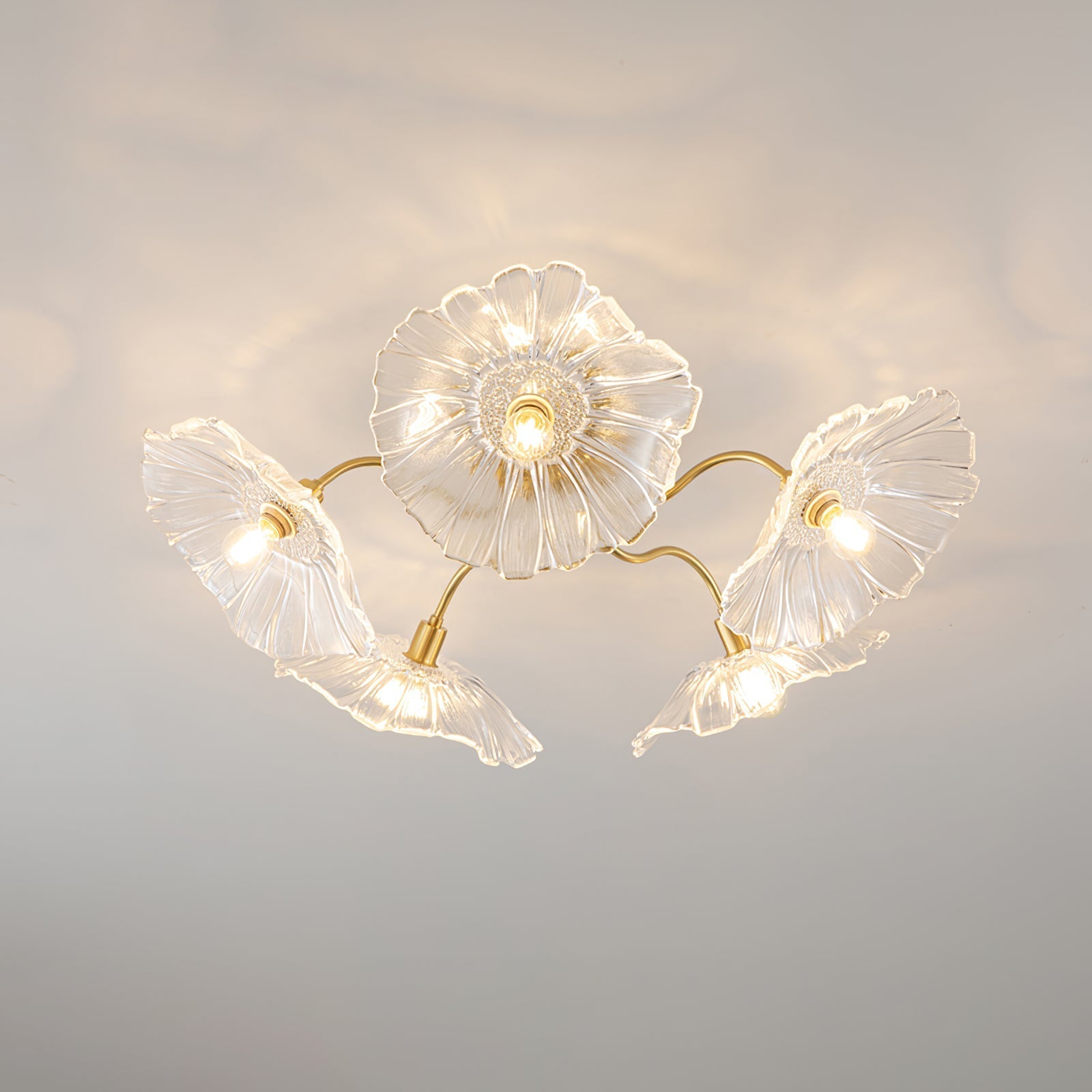 Lotus Leaf Glass Ceiling Lamp - Blowlighting