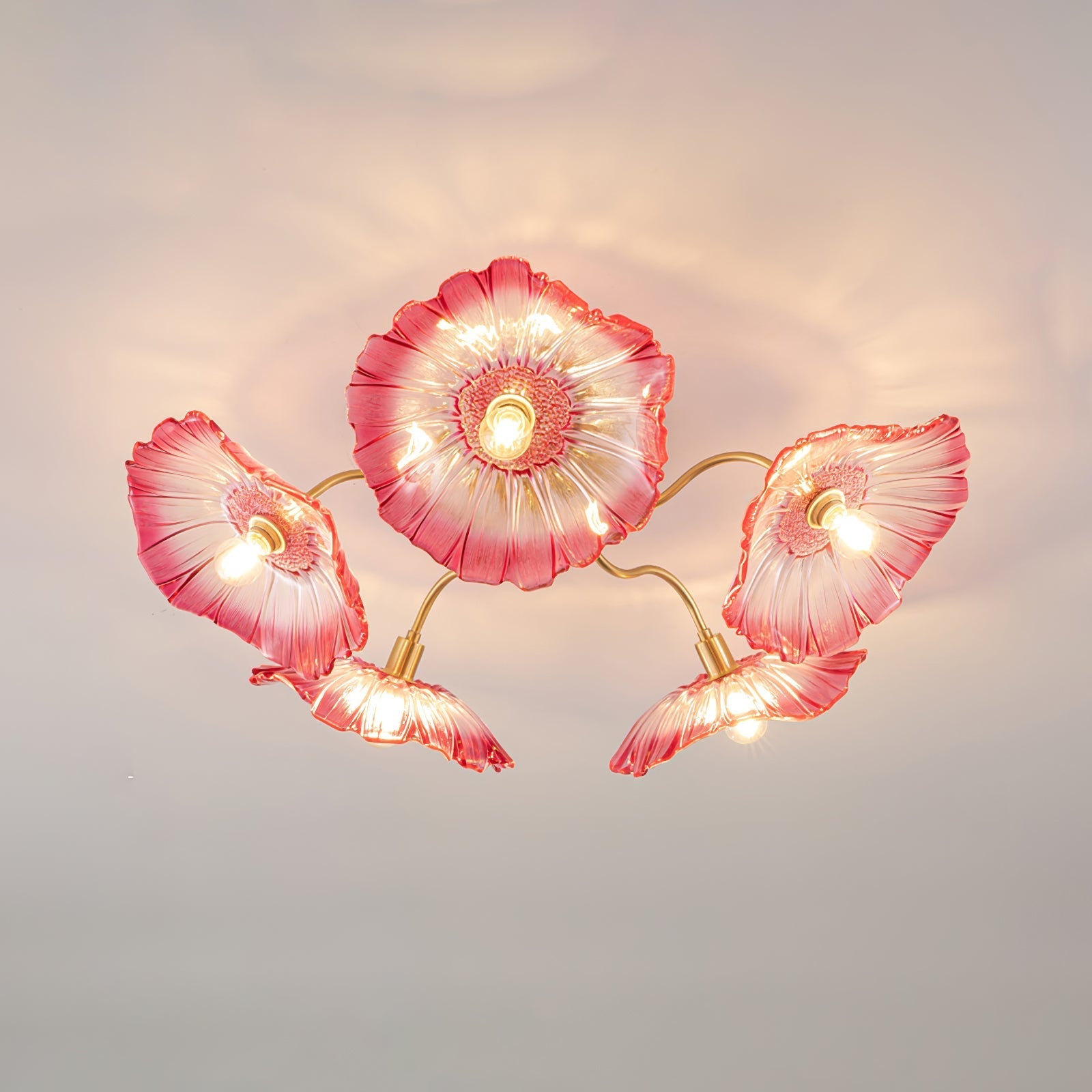 Lotus Leaf Glass Ceiling Lamp - Blowlighting