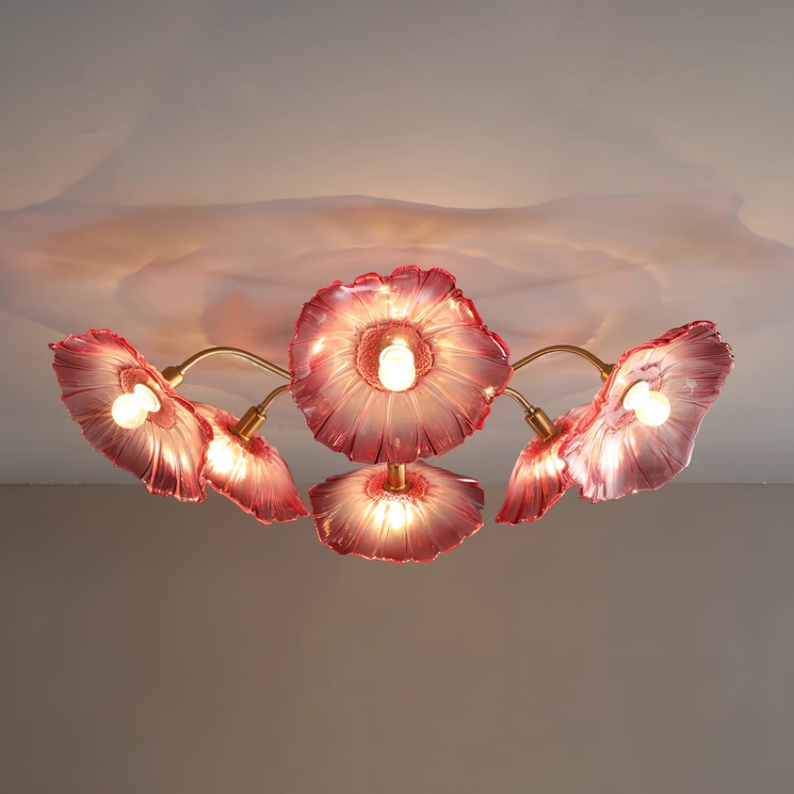 Lotus Leaf Glass Ceiling Lamp - Blowlighting