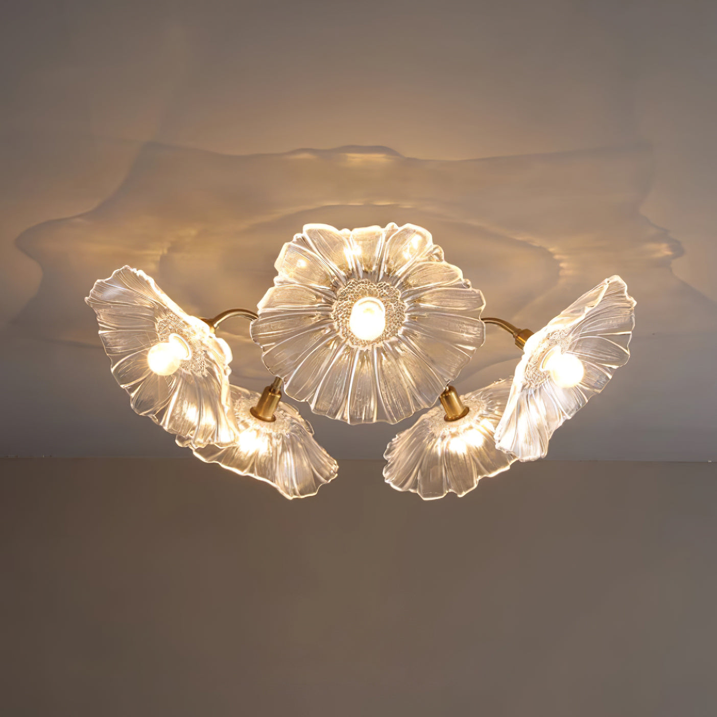 Lotus Leaf Glass Ceiling Lamp - Blowlighting
