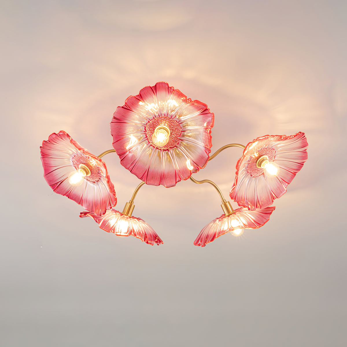 Lotus Leaf Glass Ceiling Lamp - Blowlighting