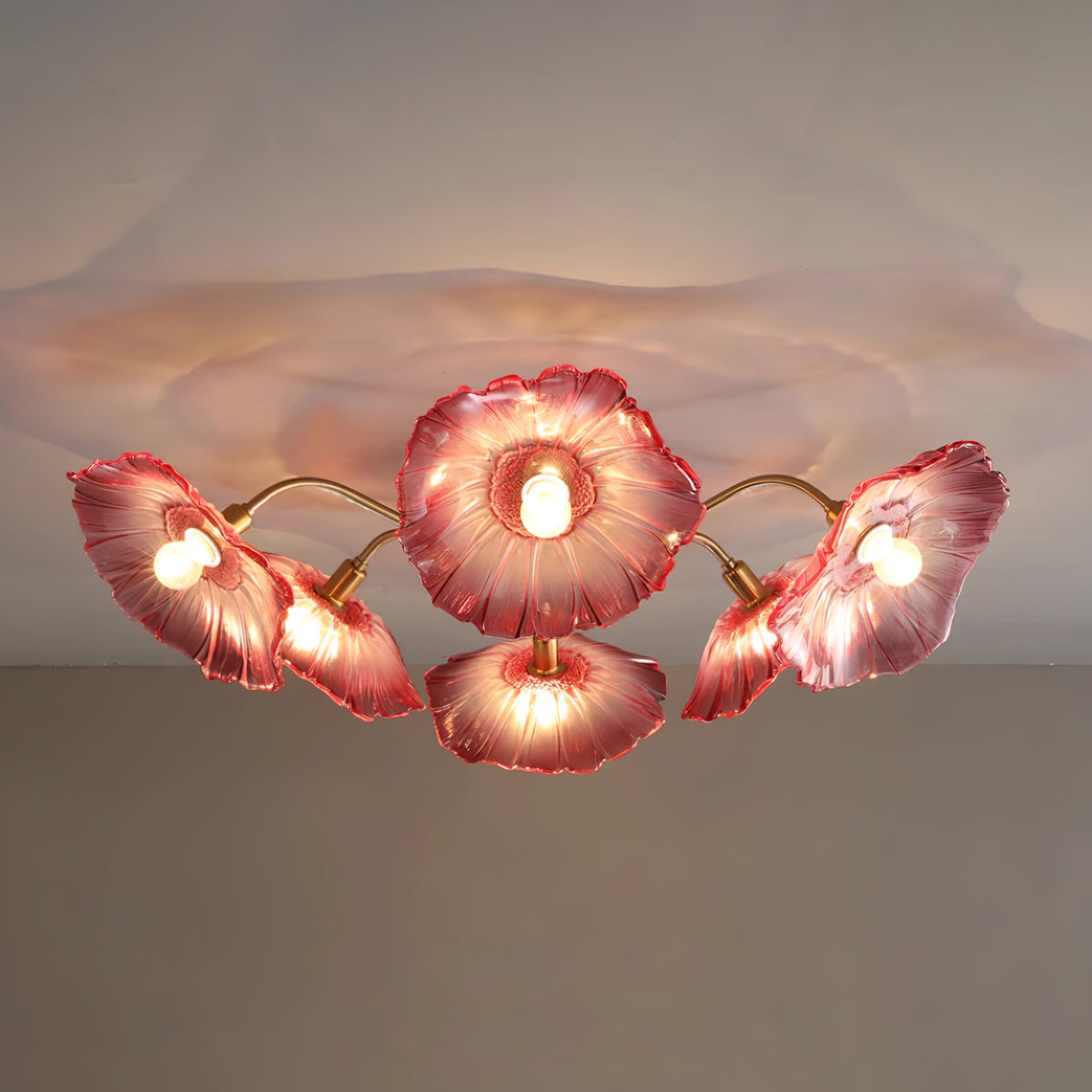Lotus Leaf Glass Ceiling Lamp - Blowlighting