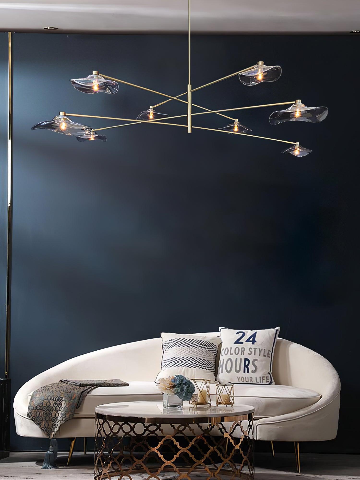 Lotus Leaves Glass Chandelier - Blowlighting