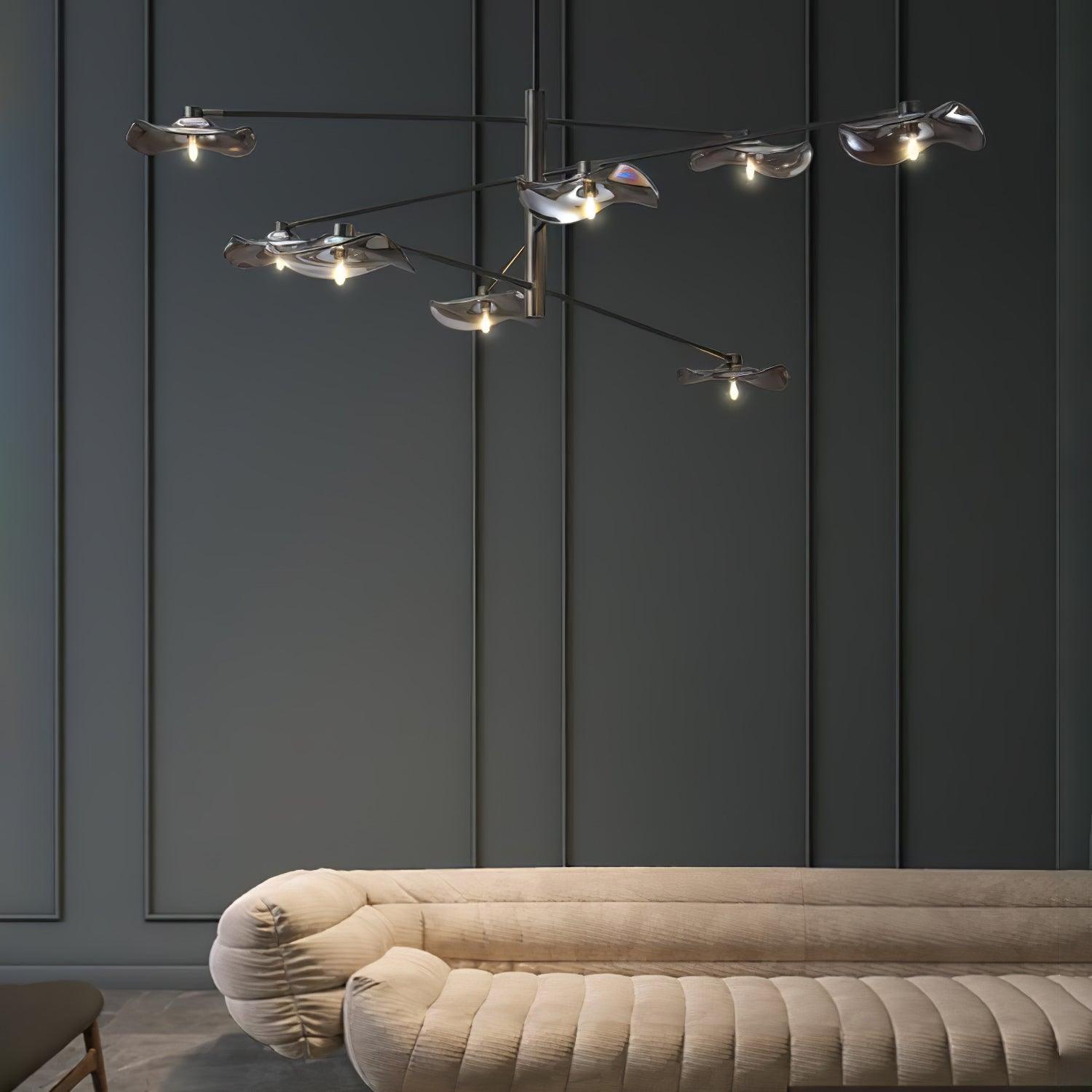 Lotus Leaves Glass Chandelier - Blowlighting
