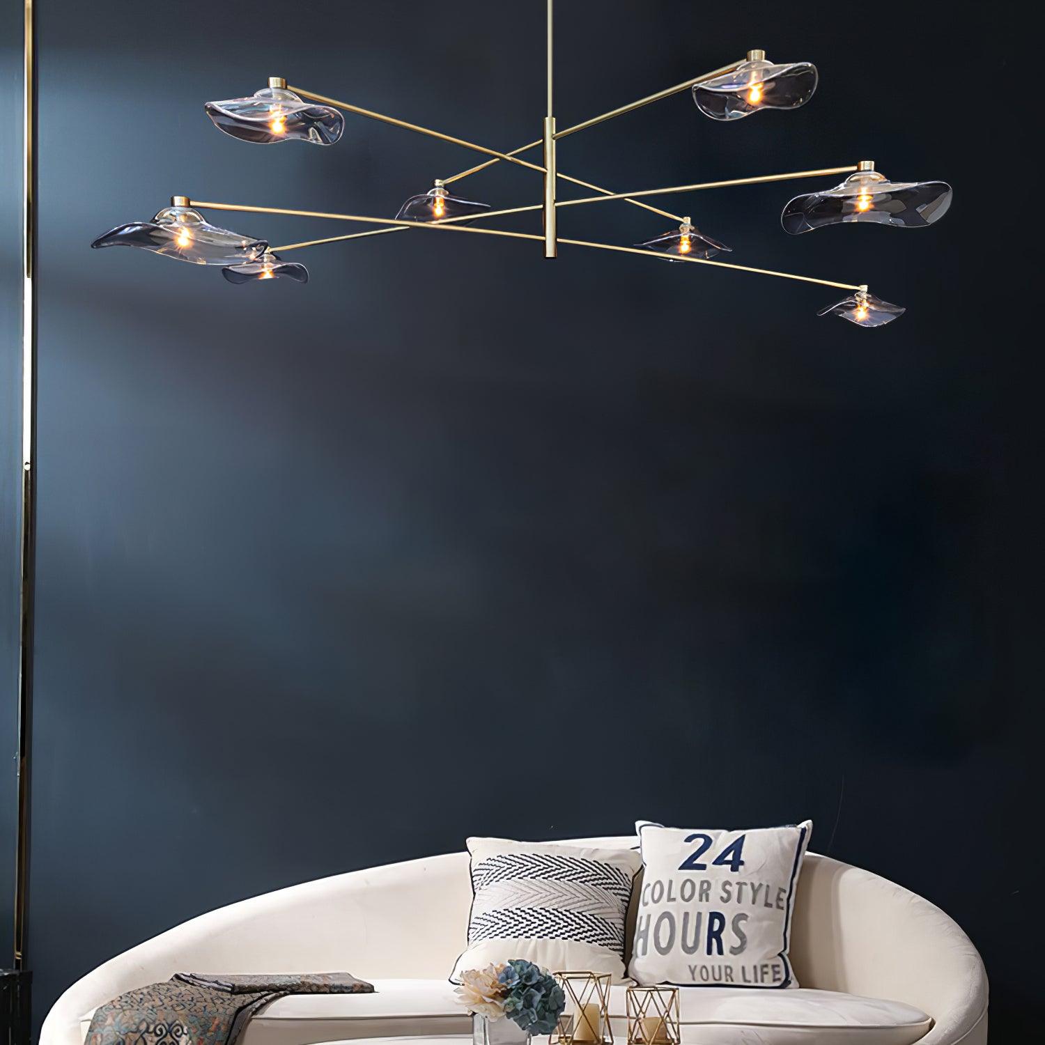 Lotus Leaves Glass Chandelier - Blowlighting