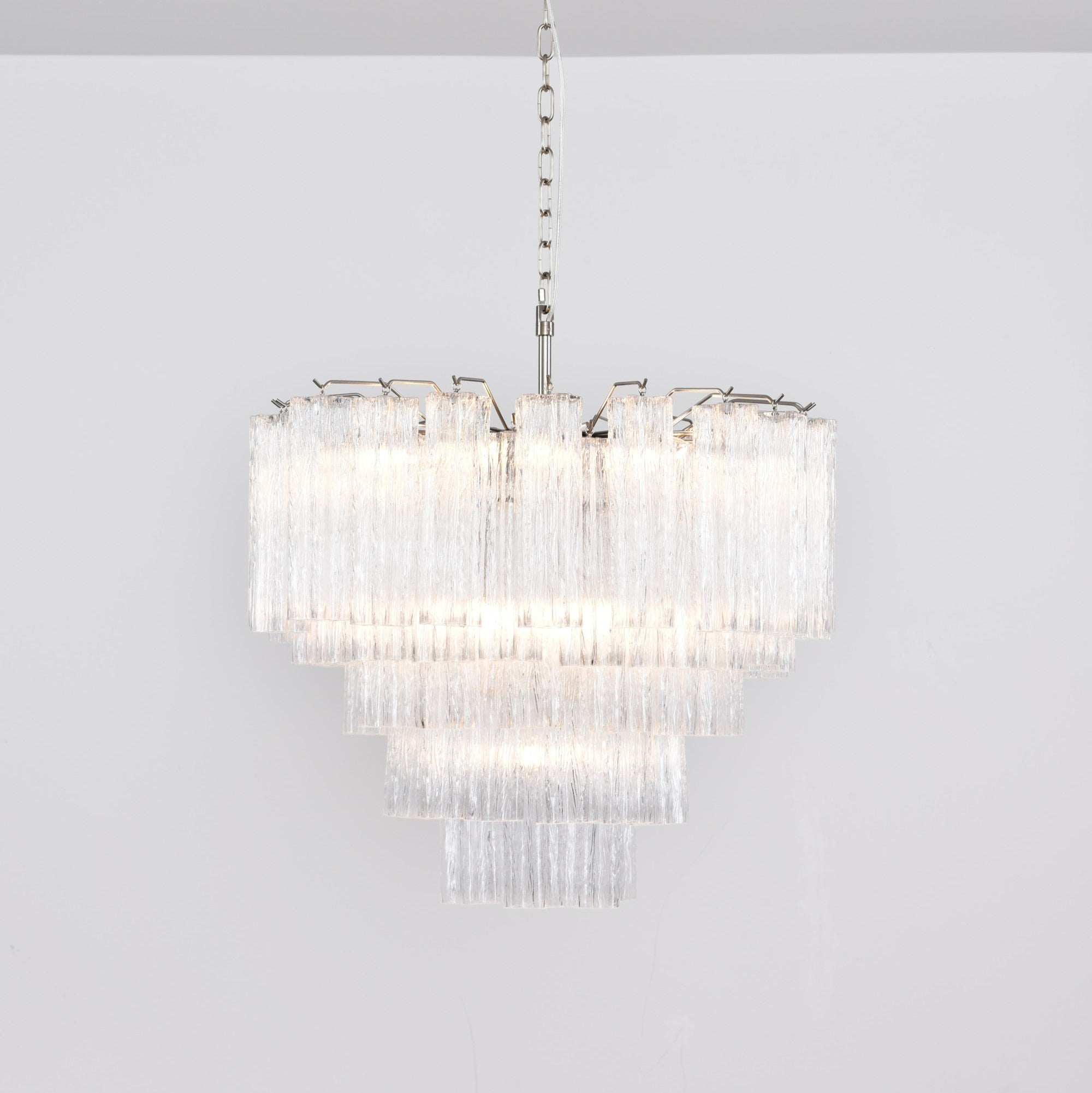 Aurora Chandelier Clear Glass Multi-Tier Crystal Glow - Blowlighting