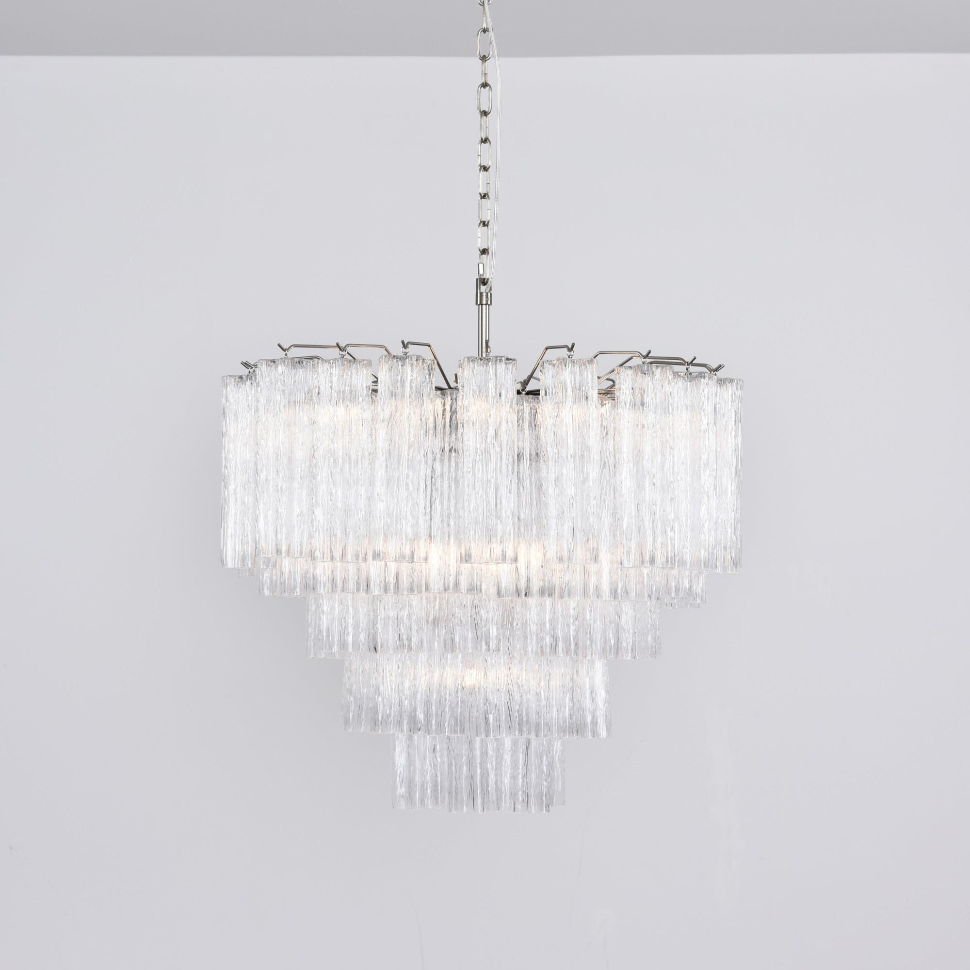 Aurora Chandelier Clear Glass Multi-Tier Crystal Glow - Blowlighting