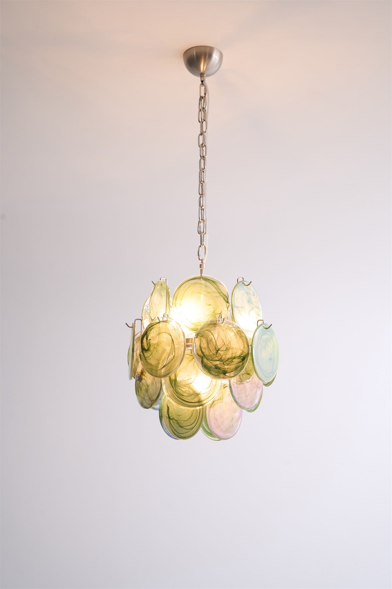 Aurora Chandelier Multicolor Murano Disc Layered Artistic - Blowlighting