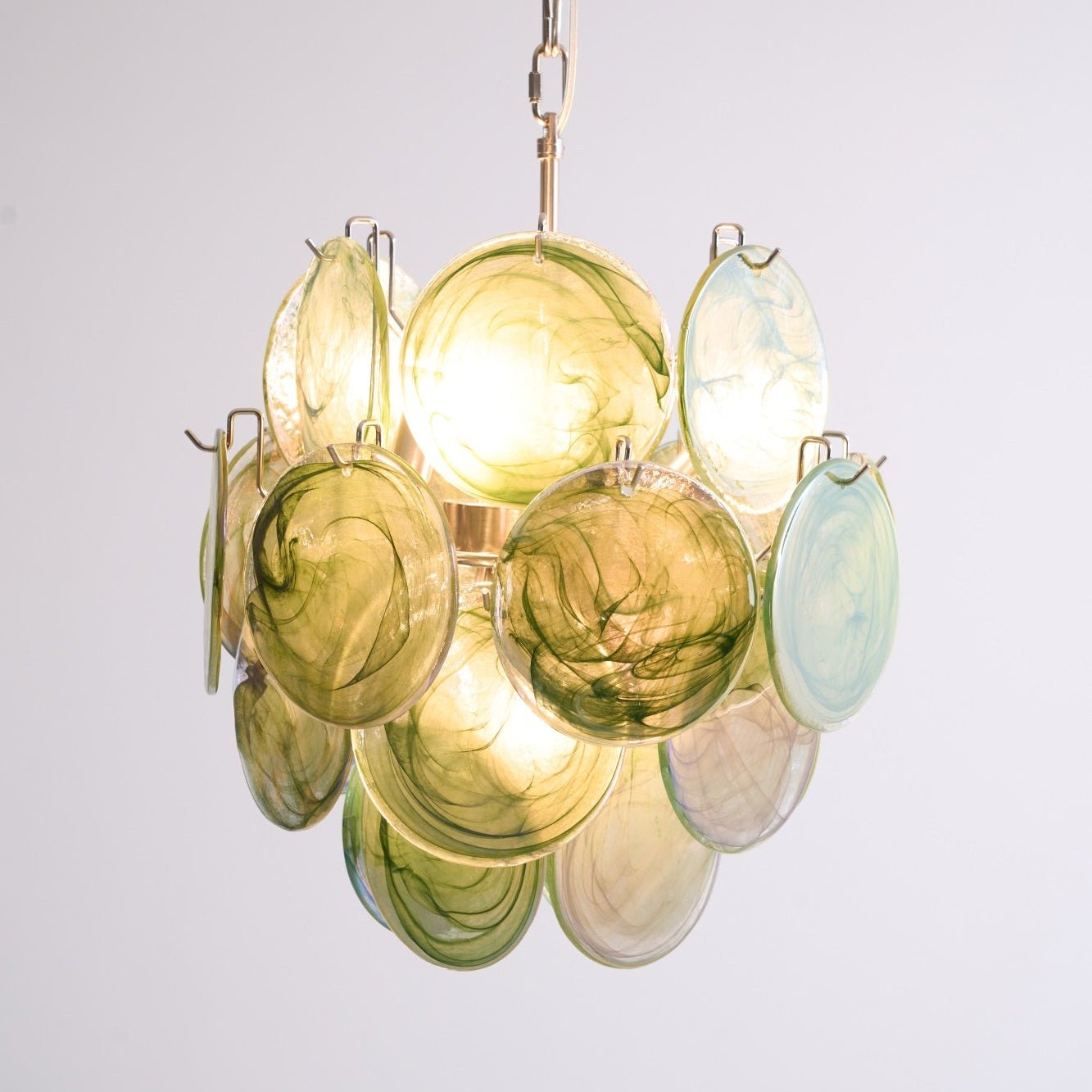 Aurora Chandelier Multicolor Murano Disc Layered Artistic - Blowlighting