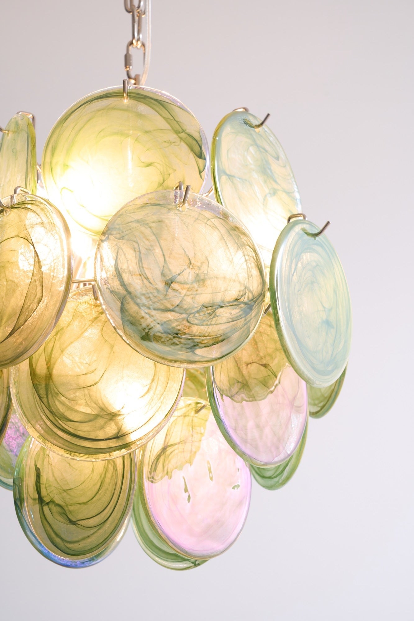 Aurora Chandelier Multicolor Murano Disc Layered Artistic - Blowlighting