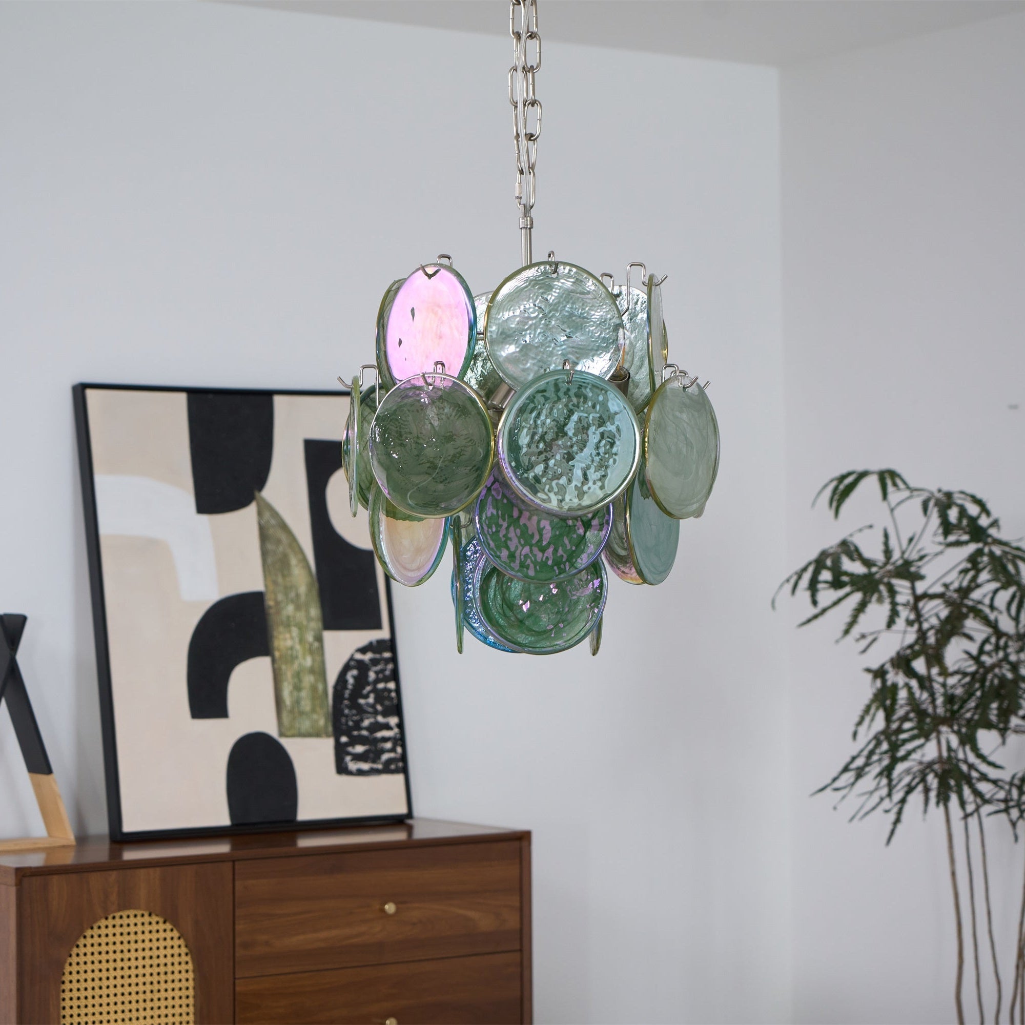 Aurora Chandelier Multicolor Murano Disc Layered Artistic - Blowlighting