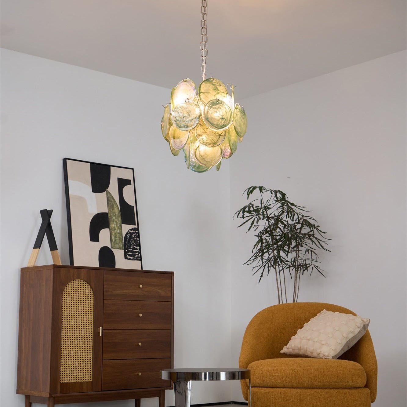 Aurora Chandelier Multicolor Murano Disc Layered Artistic - Blowlighting