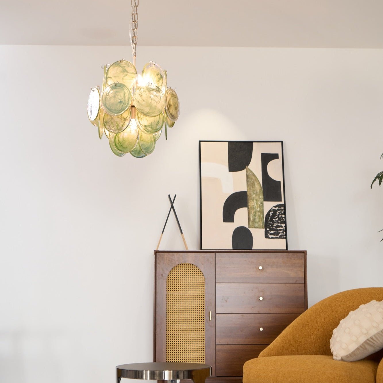 Aurora Chandelier Multicolor Murano Disc Layered Artistic - Blowlighting