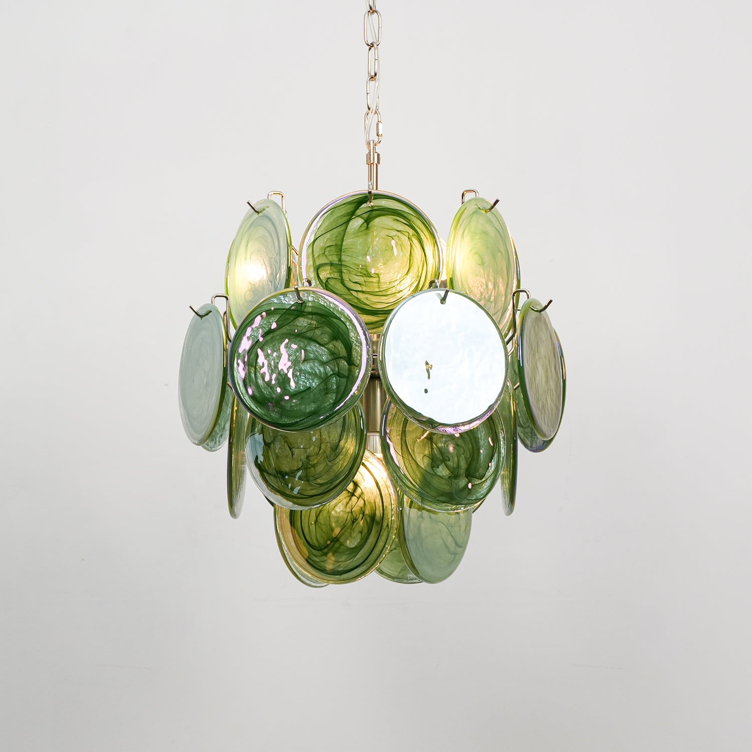 Aurora Chandelier Multicolor Murano Disc Layered Artistic - Blowlighting