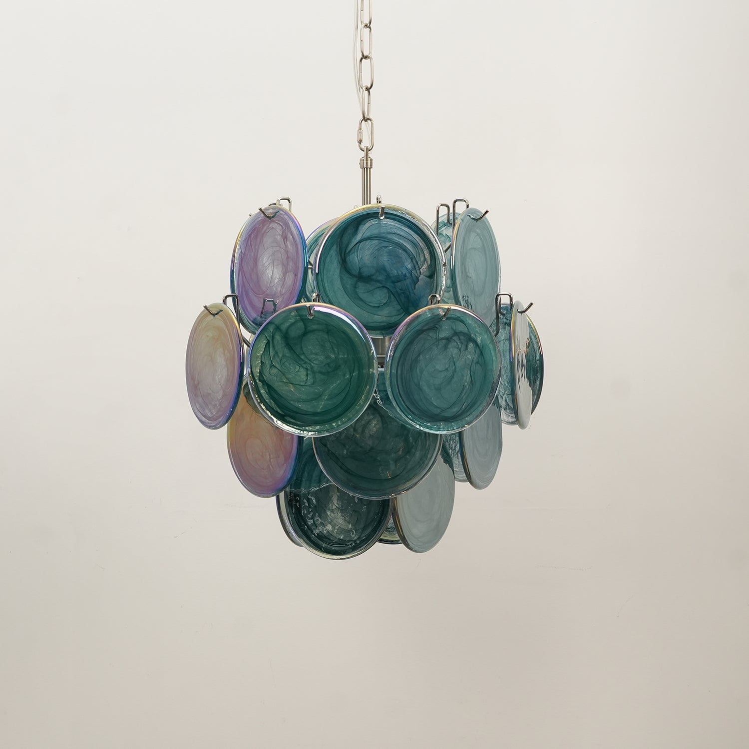 Aurora Chandelier Multicolor Murano Disc Layered Artistic - Blowlighting