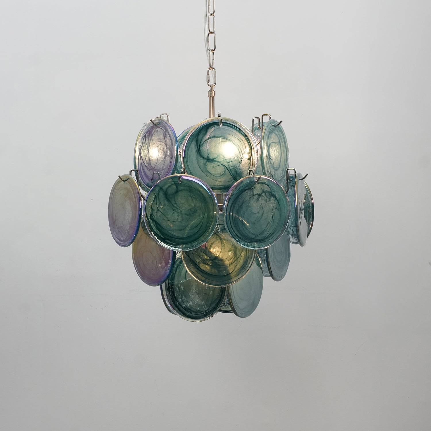 Aurora Chandelier Multicolor Murano Disc Layered Artistic - Blowlighting