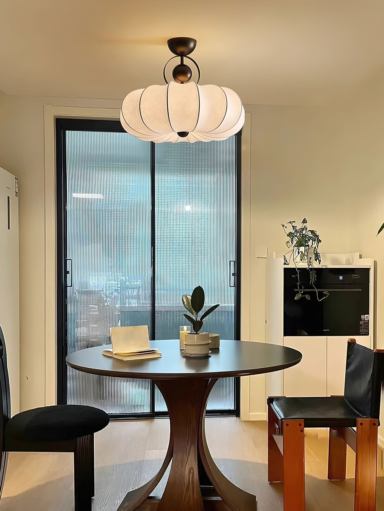 Yunshui Petal Fabric Bronze Pendant Light - Blowlighting