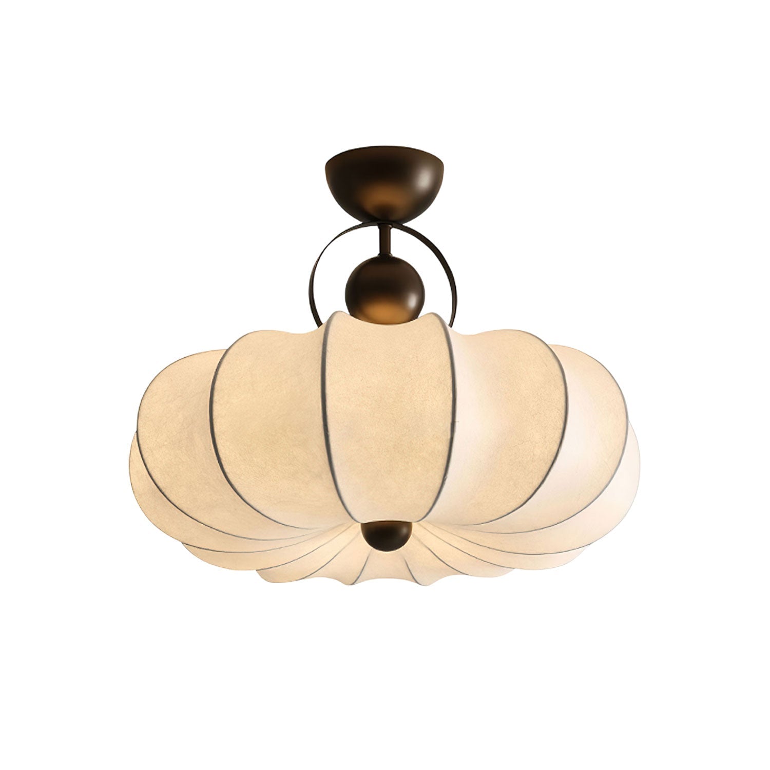 Yunshui Petal Fabric Bronze Pendant Light - Blowlighting