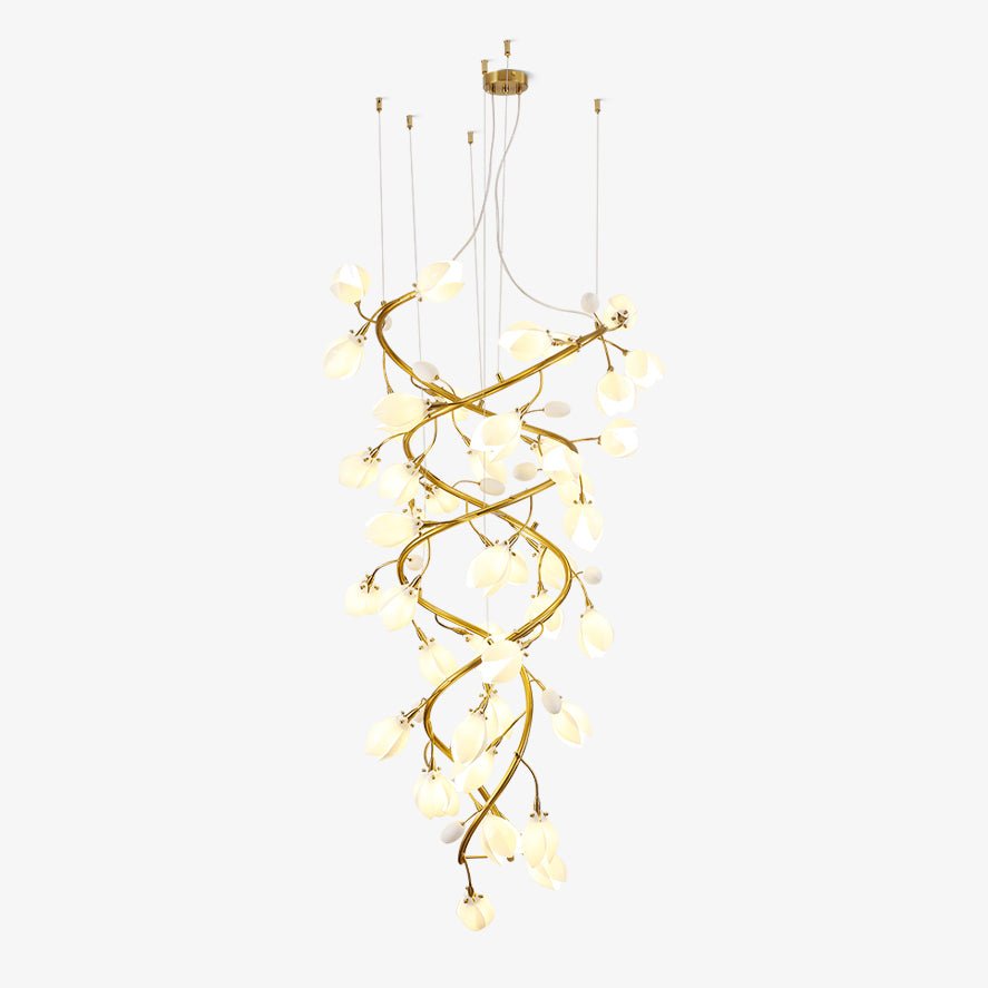Evene Spiral Ceramic Brass Chandelier - Blowlighting