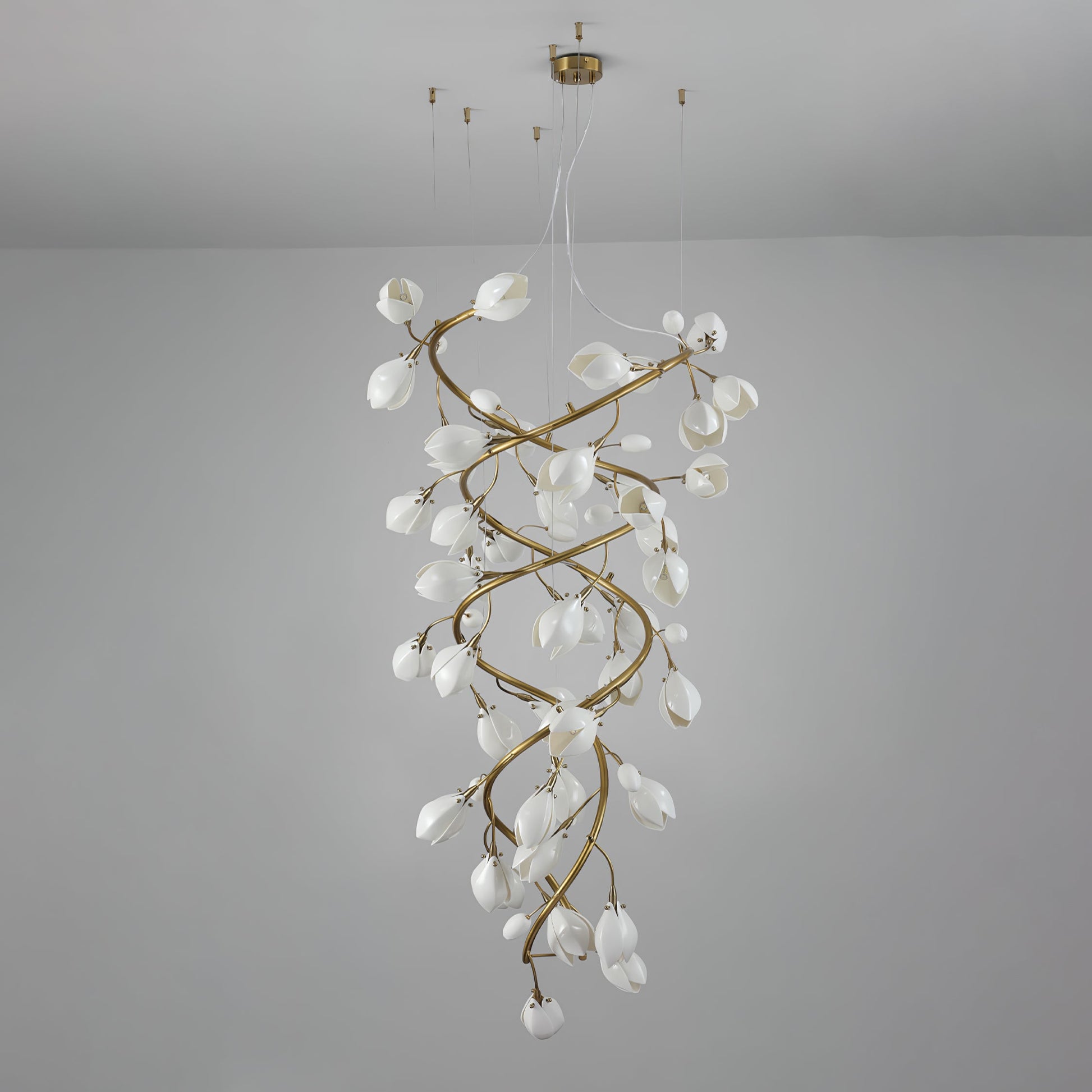 Evene Spiral Ceramic Brass Chandelier - Blowlighting