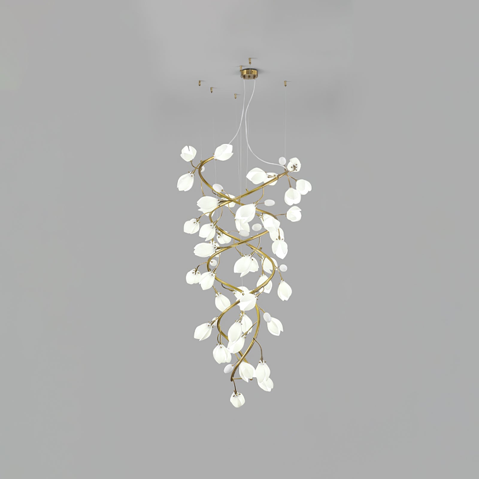 Evene Spiral Ceramic Brass Chandelier - Blowlighting