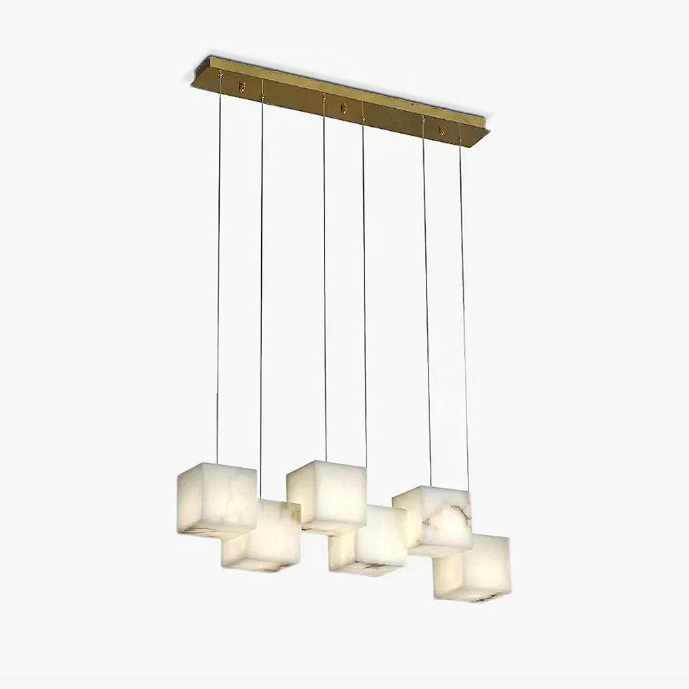 Ivnoros Minimalist Alabaster Linear Pendant Light Chandelier - Blowlighting