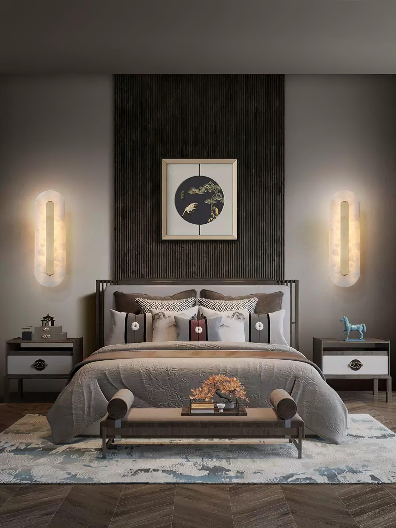 Selvia Minimalist Alabaster Wall Light - Blowlighting