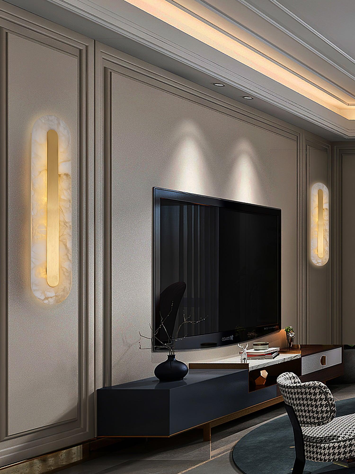 Selvia Minimalist Alabaster Wall Light - Blowlighting