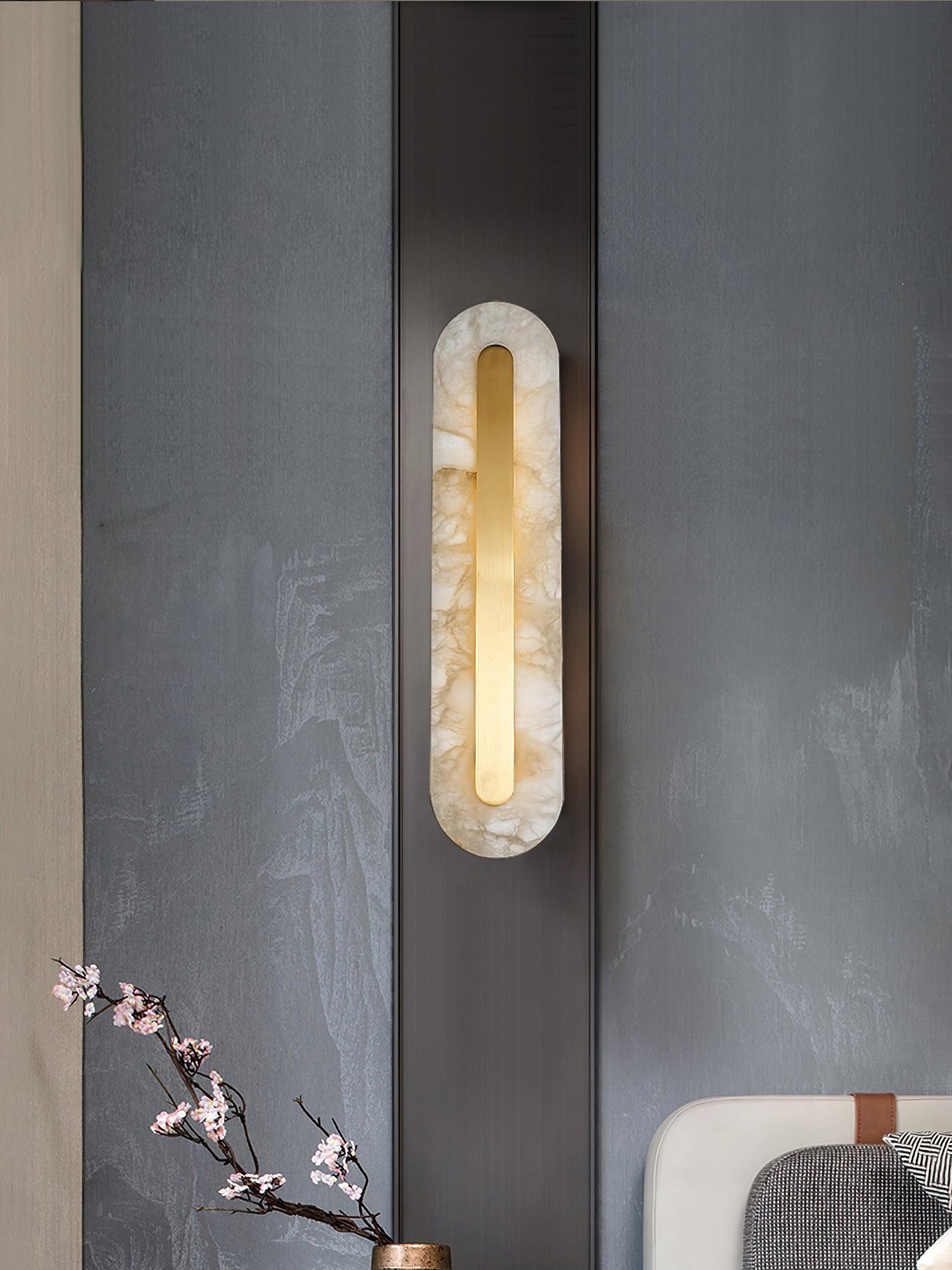 Selvia Minimalist Alabaster Wall Light - Blowlighting