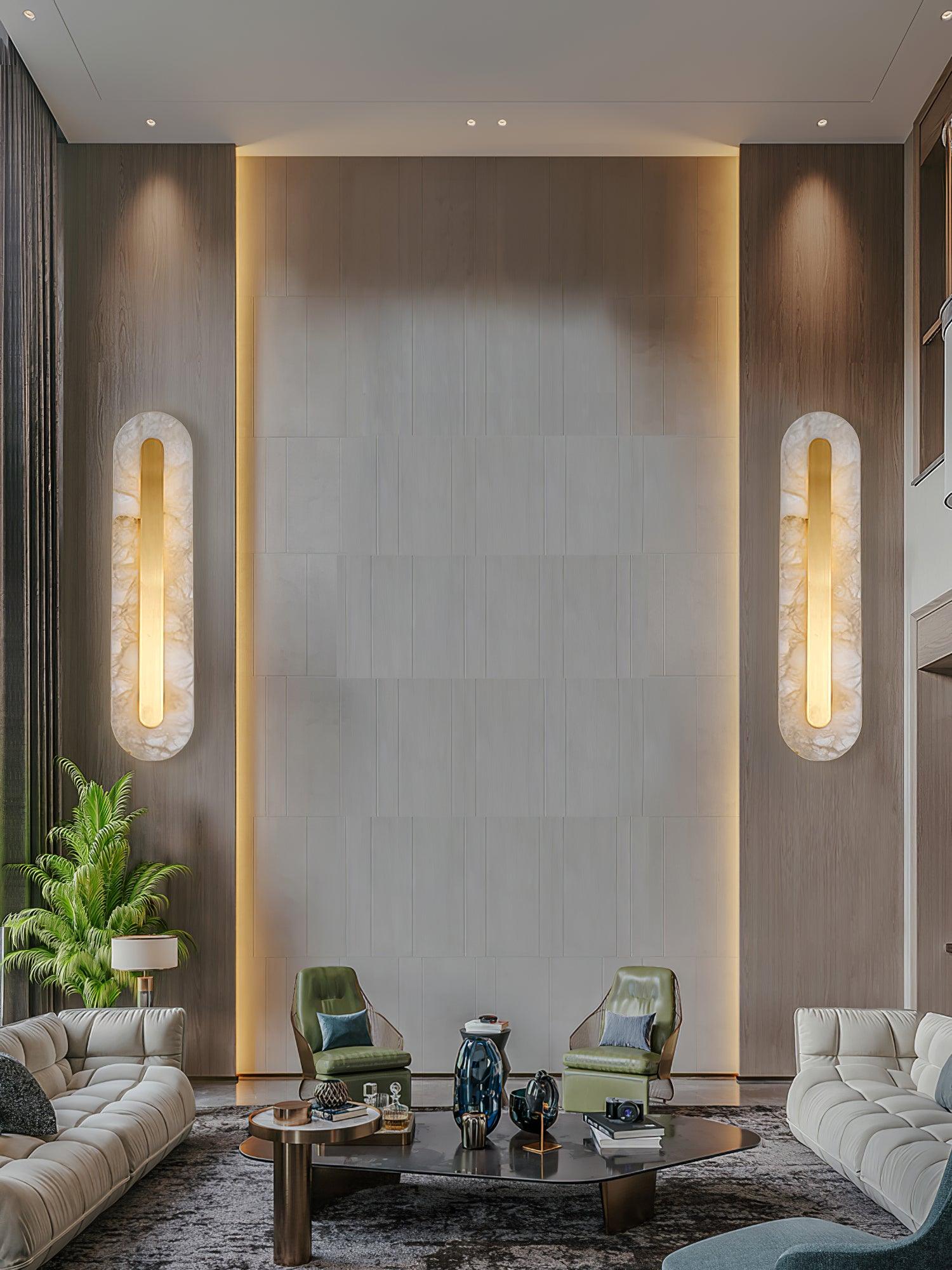 Selvia Minimalist Alabaster Wall Light - Blowlighting