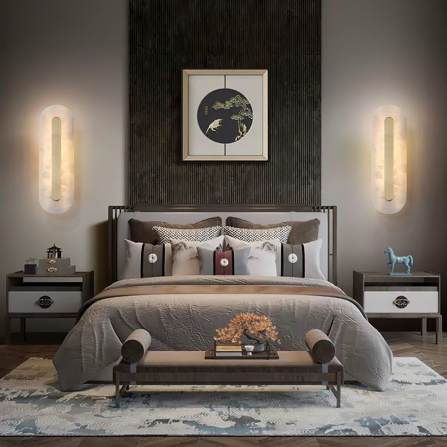 Selvia Minimalist Alabaster Wall Light - Blowlighting