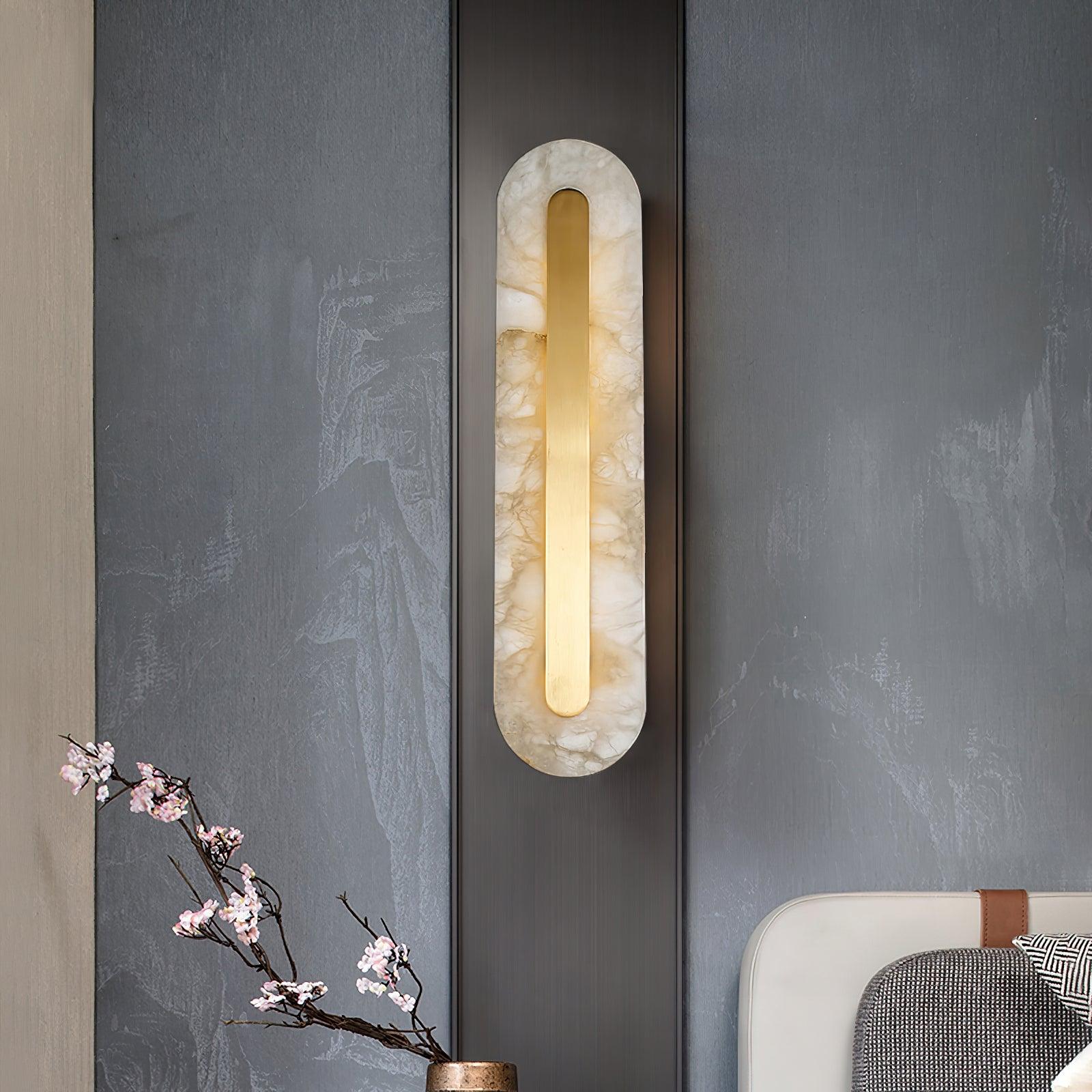 Selvia Minimalist Alabaster Wall Light - Blowlighting