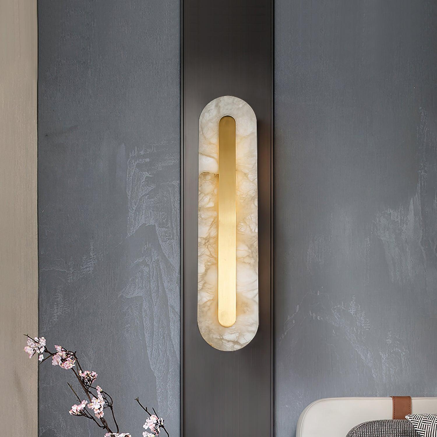 Selvia Minimalist Alabaster Wall Light - Blowlighting