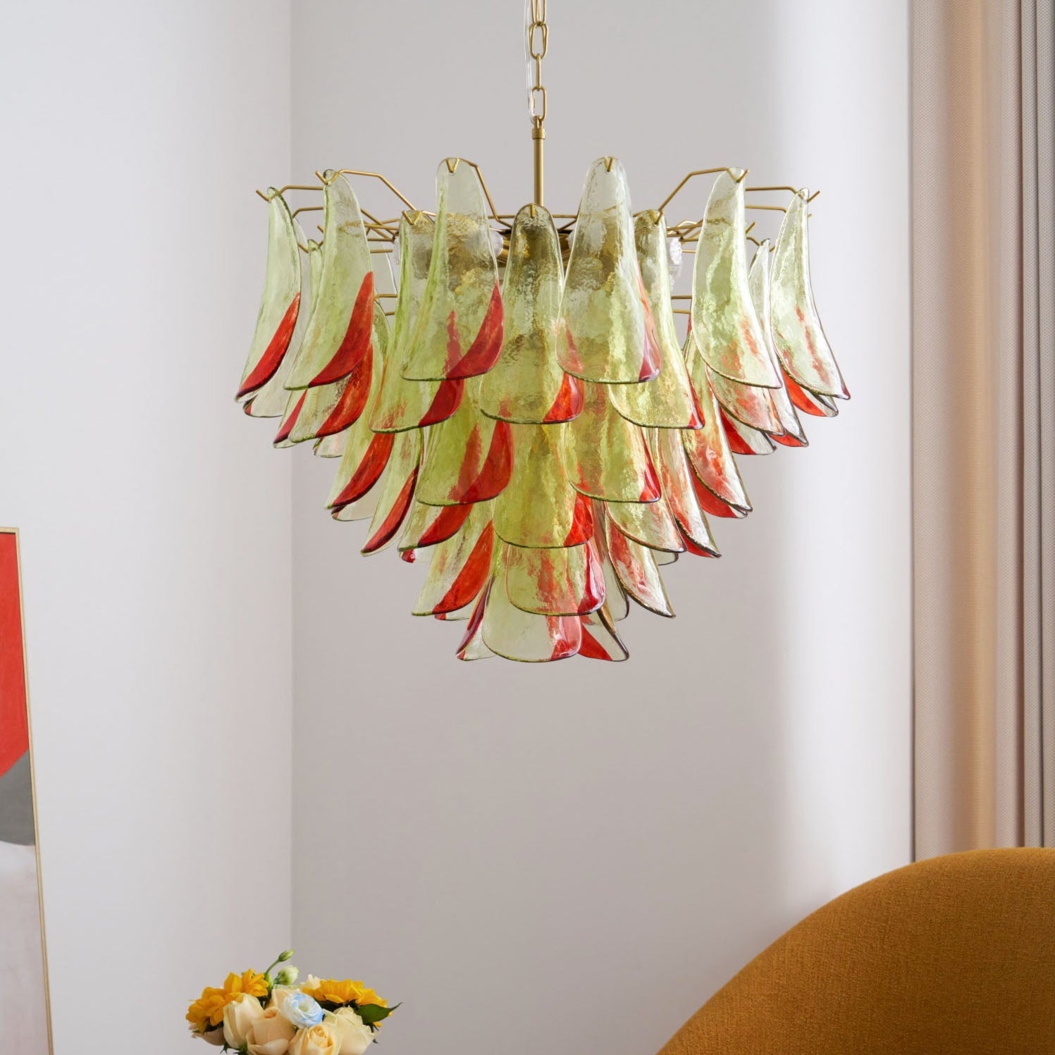 Aurora Chandelier Murano Glass Petal Elegant - Blowlighting