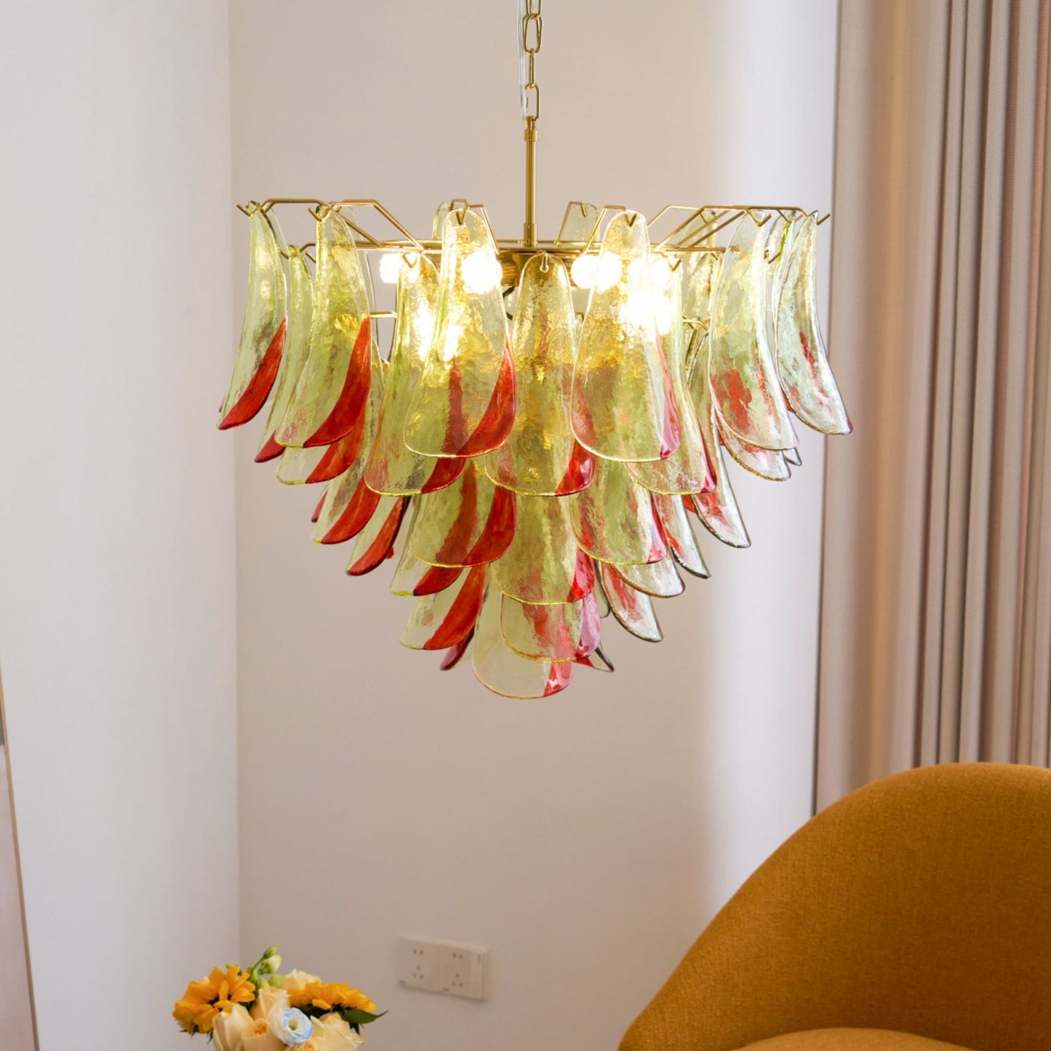 Aurora Chandelier Murano Glass Petal Elegant - Blowlighting