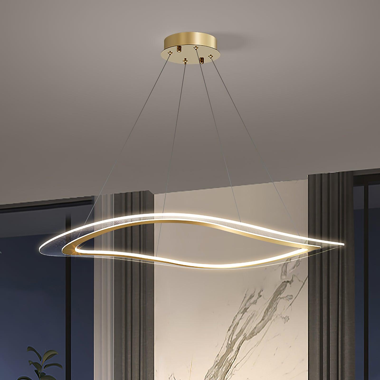 Lustra Chandelier LED Acrylic Gold Modern - Blowlighting