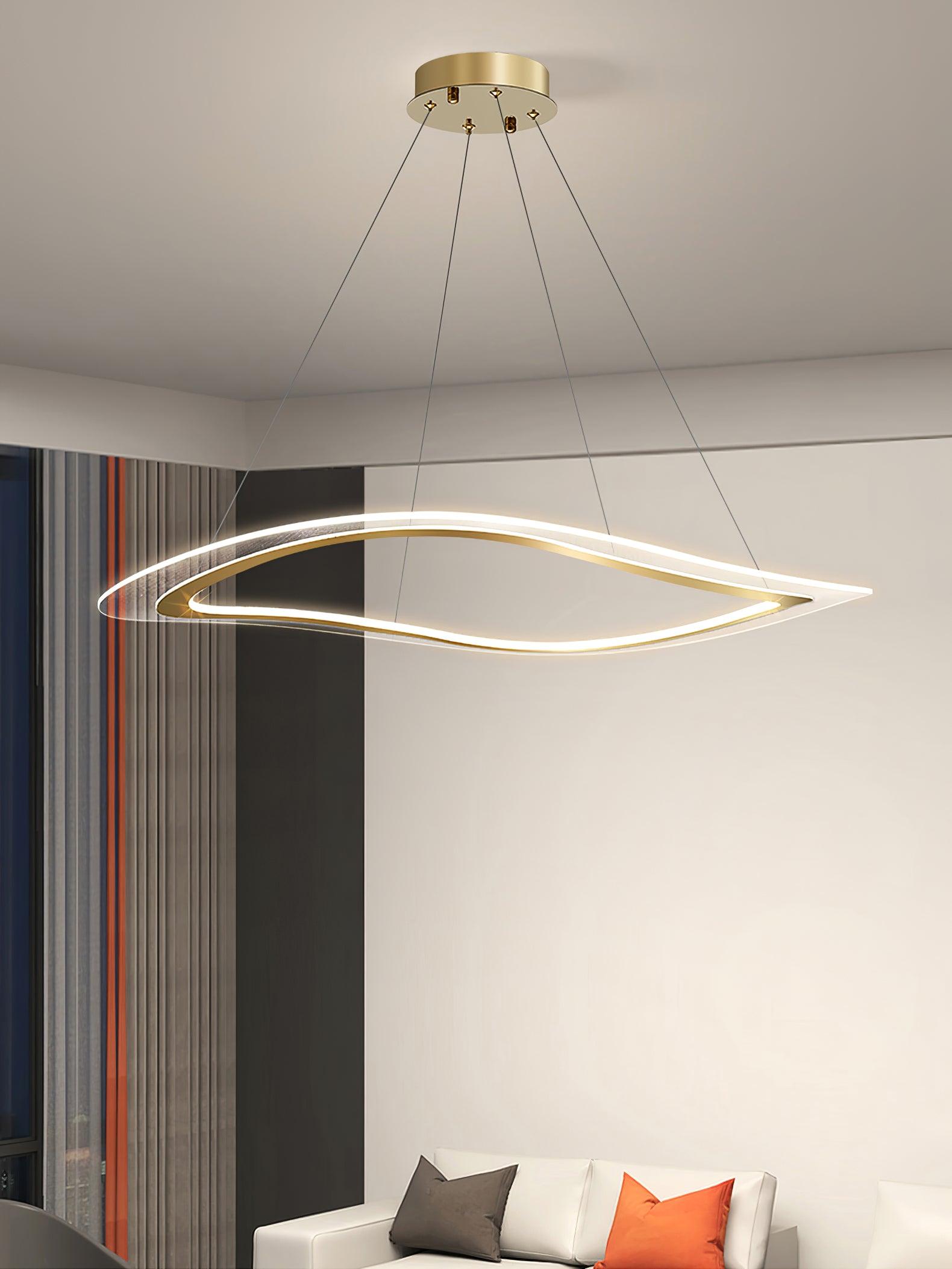 Lustra Chandelier LED Acrylic Gold Modern - Blowlighting