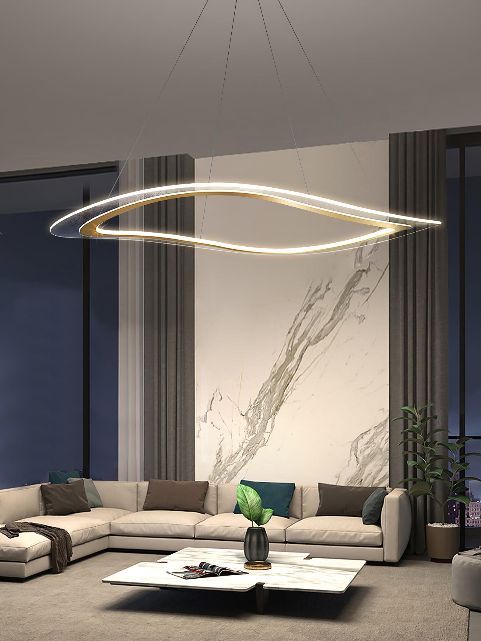 Lustra Chandelier LED Acrylic Gold Modern - Blowlighting