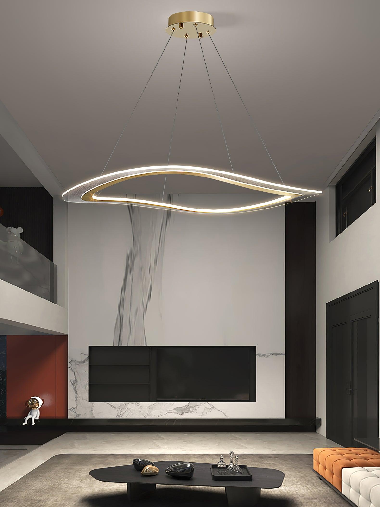 Lustra Chandelier LED Acrylic Gold Modern - Blowlighting