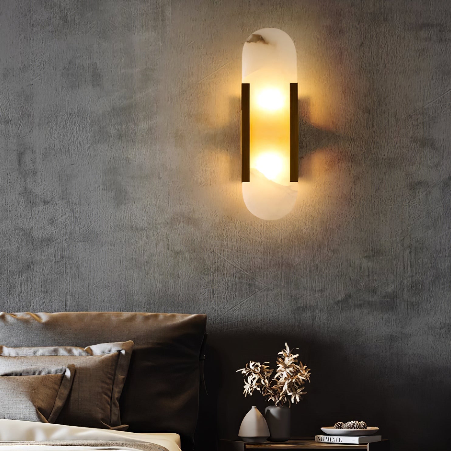 Olraeia Alabaster Dual Wall Lamp - Blowlighting