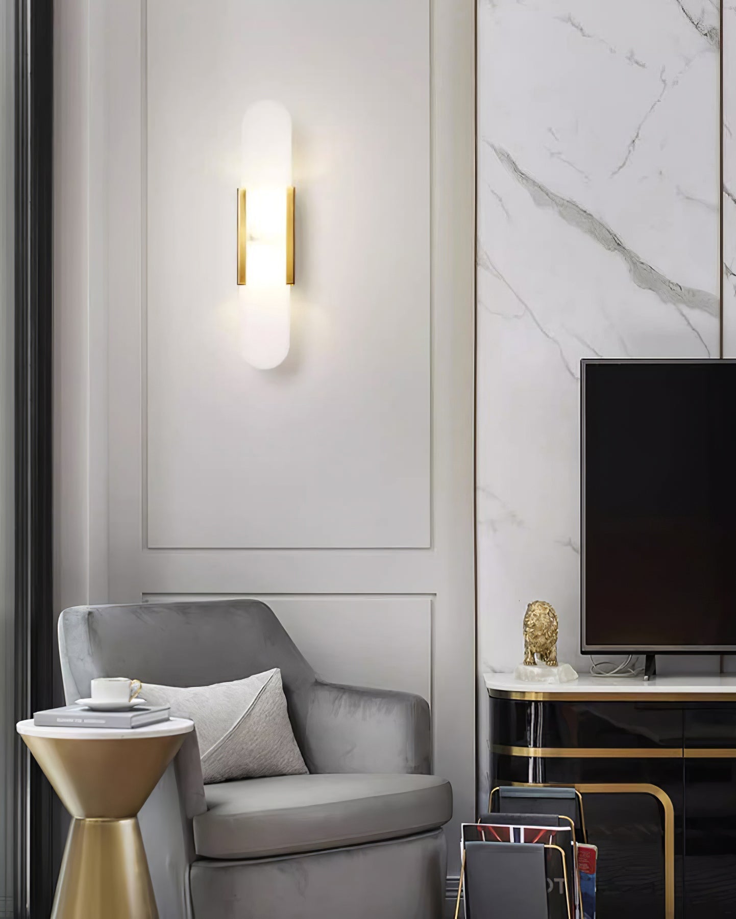Olraeia Alabaster Dual Wall Lamp - Blowlighting