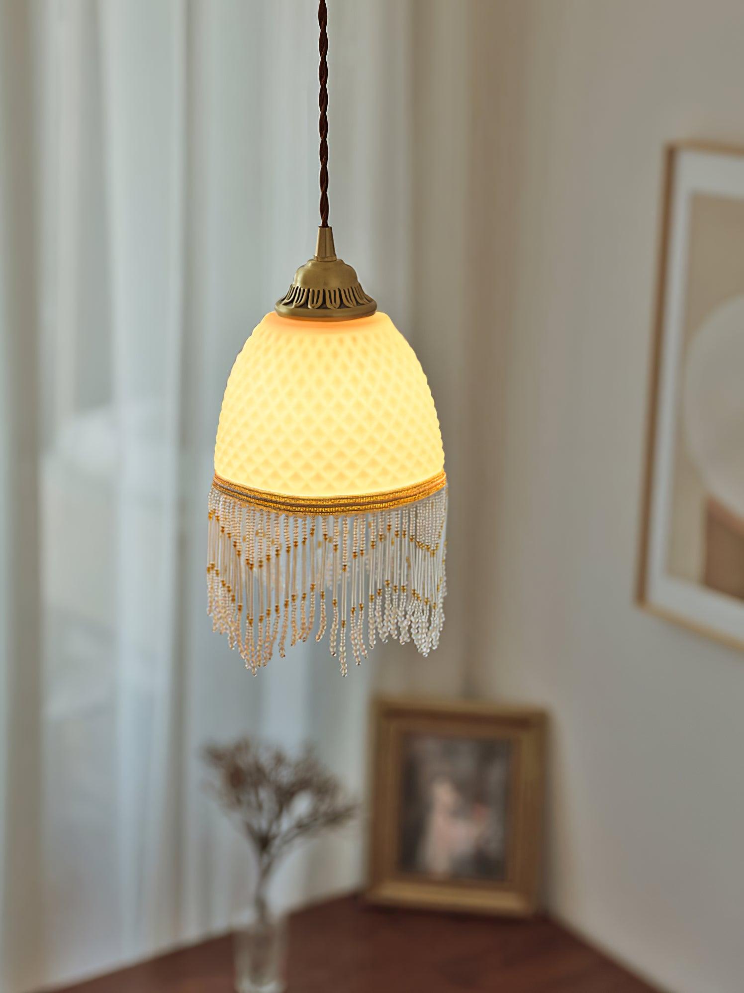 Mesh Tassel Glass Pendant Light - Blowlighting